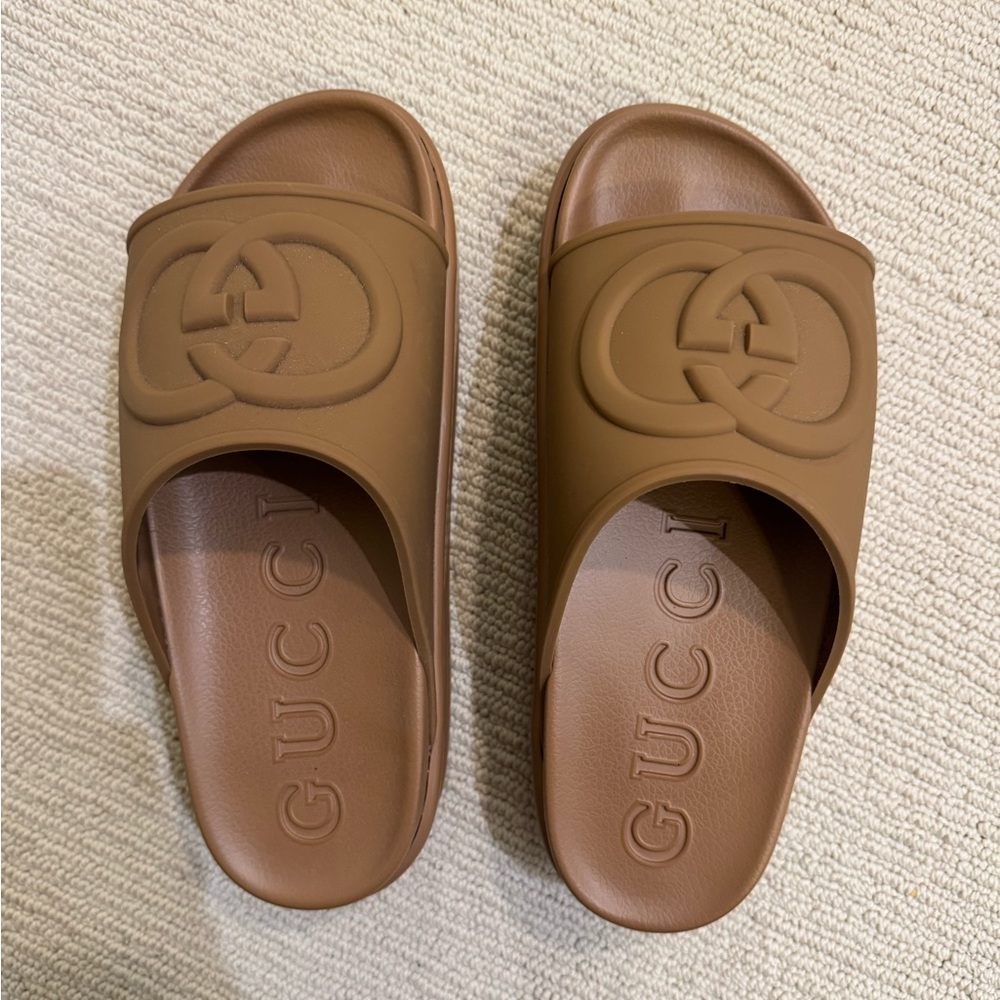 Gucci Brown Slide Sandals
